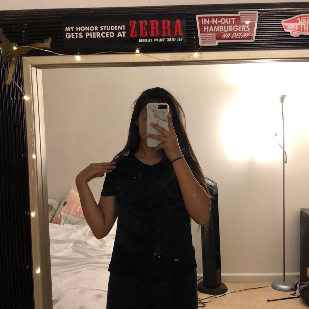 black distressed shirt